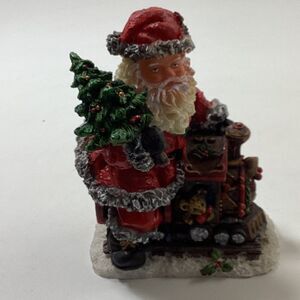 Elder Beerman Santa Figure Train Christmas Resin